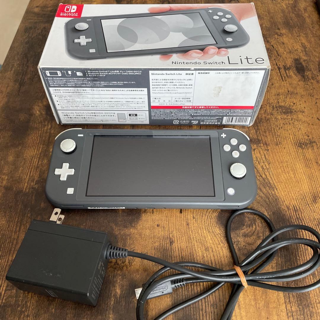 任天堂　Switch lite グレー　ジャンク　画面縦線有り任天堂;有些许损伤或污渍