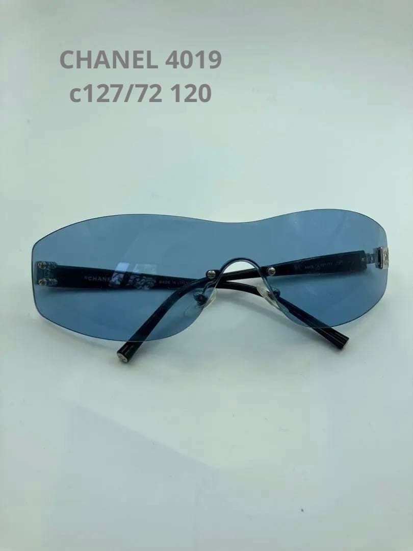 ヴィンテージ　CHANEL サングラス ブルー　4019 c127/72 120CHANEL;有损伤或污渍