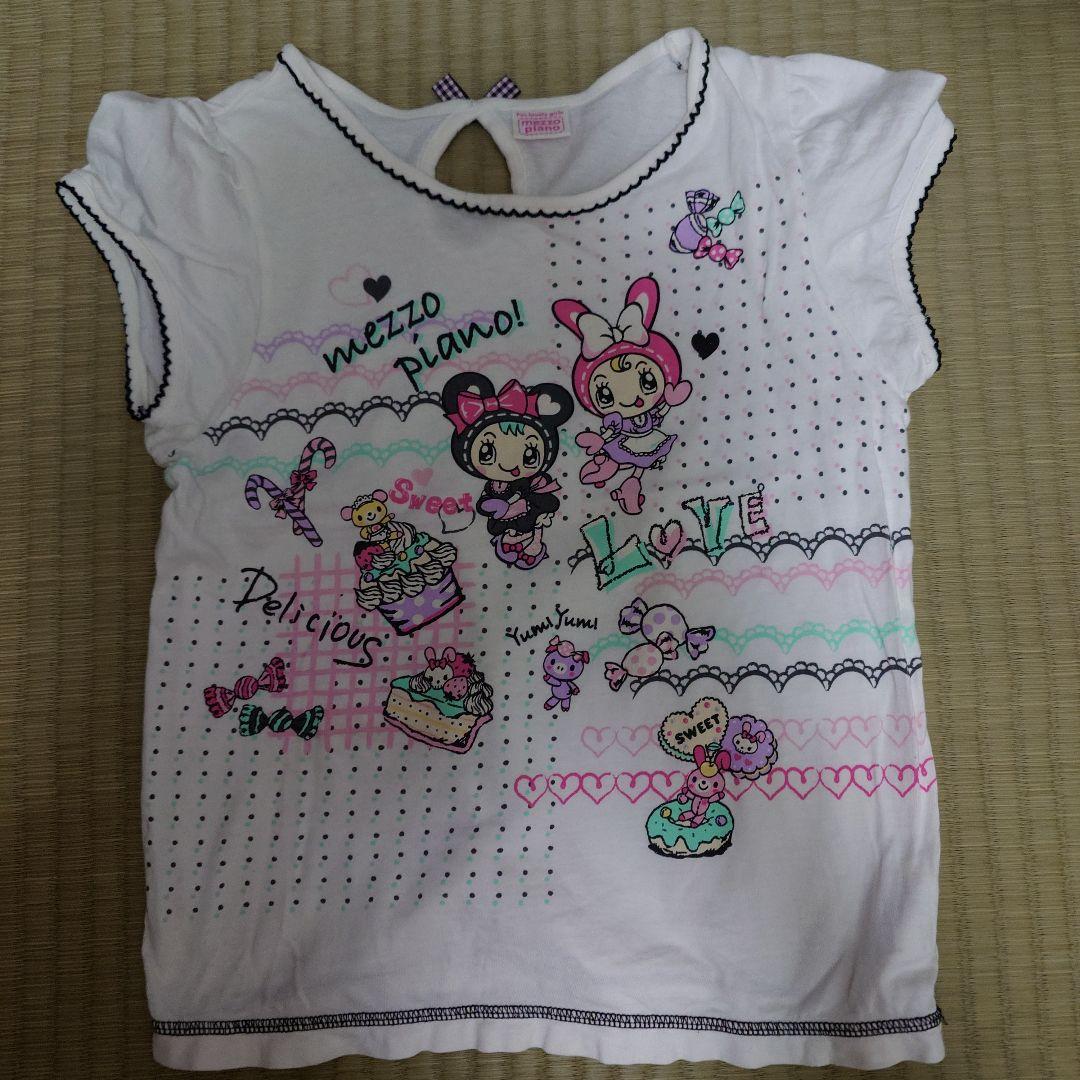 mezzo piano メゾピアノ 半袖Tシャツmezzo piano;没有明显的损伤或污渍