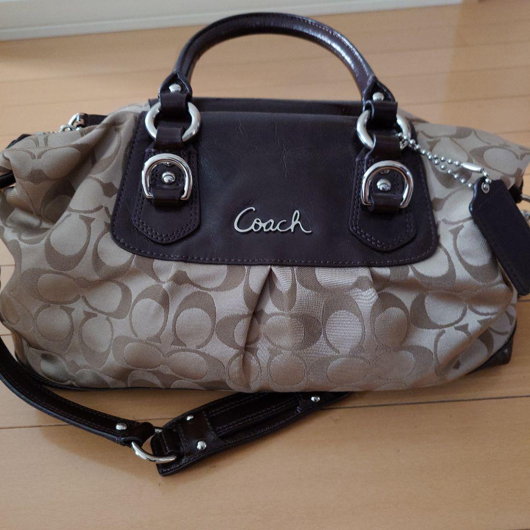 COACH シグネチャー 2way バッグ ブラウンCOACH;有些许损伤或污渍
