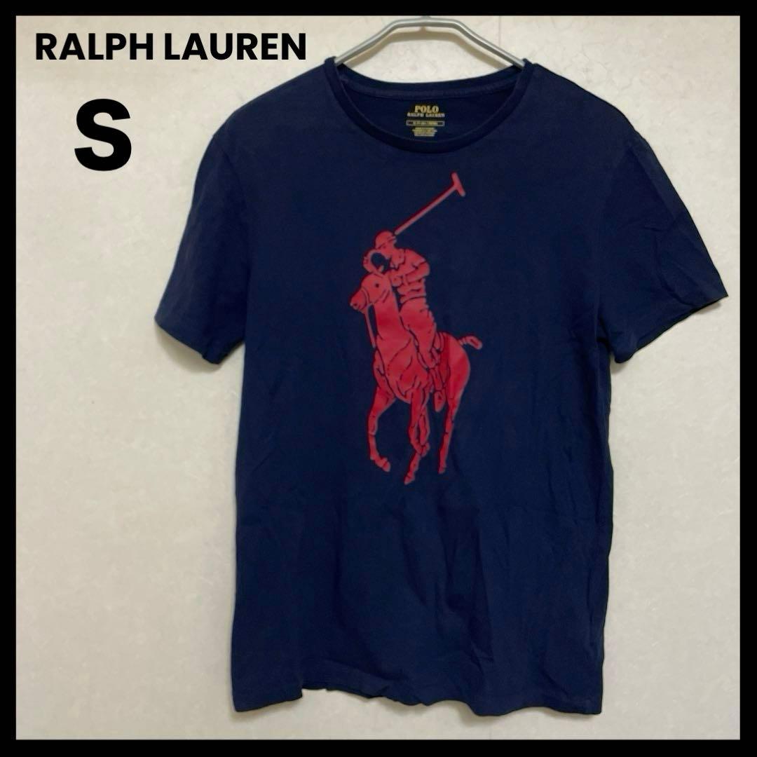 ラルフローレン　Tシャツ　ビッグロゴ　プリント　ネイビー　紺　ビッグポニー