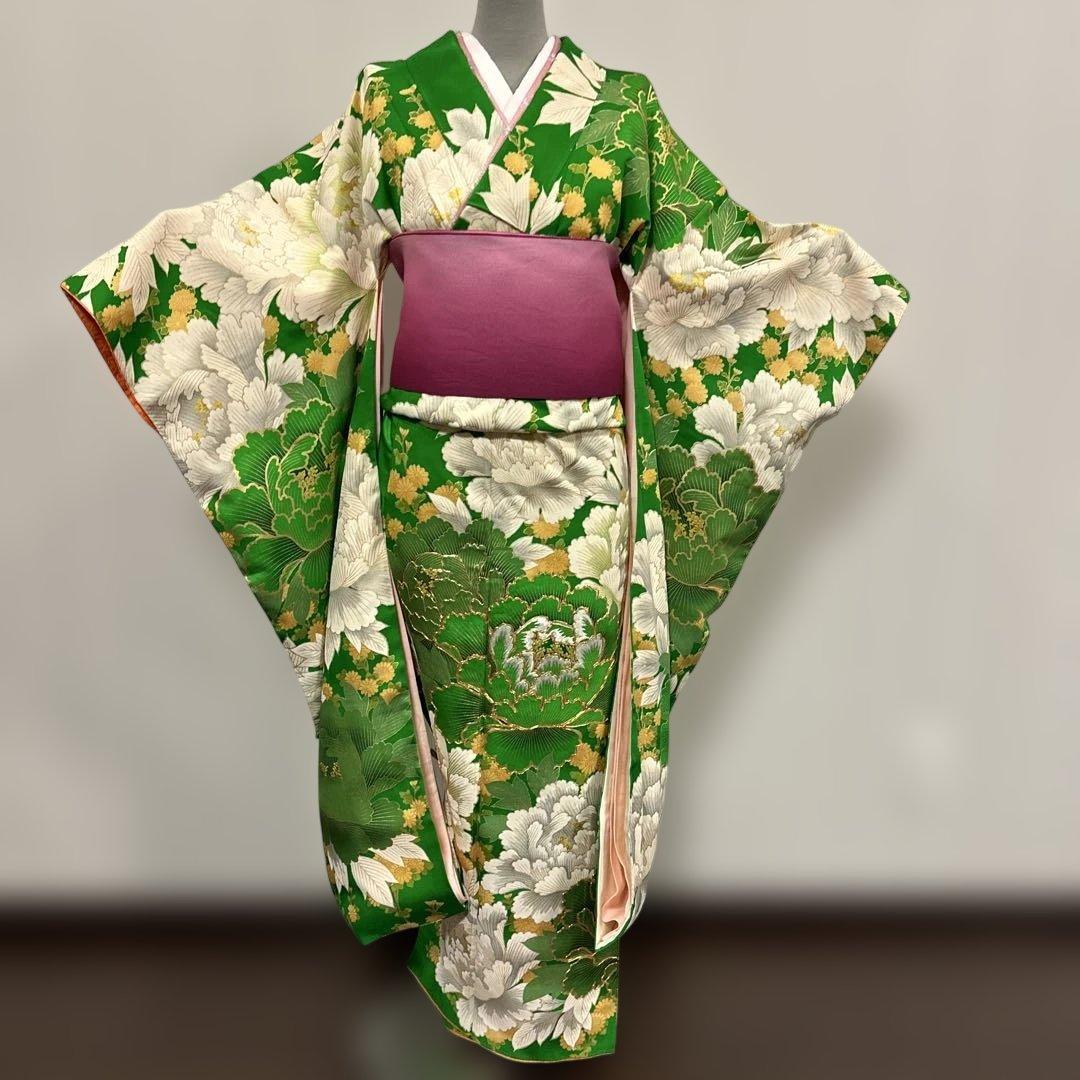 成人式　正絹 振袖　単品　金駒刺繍入り 身丈160(身長155〜165㌢の方用)没有明显的损伤或污渍