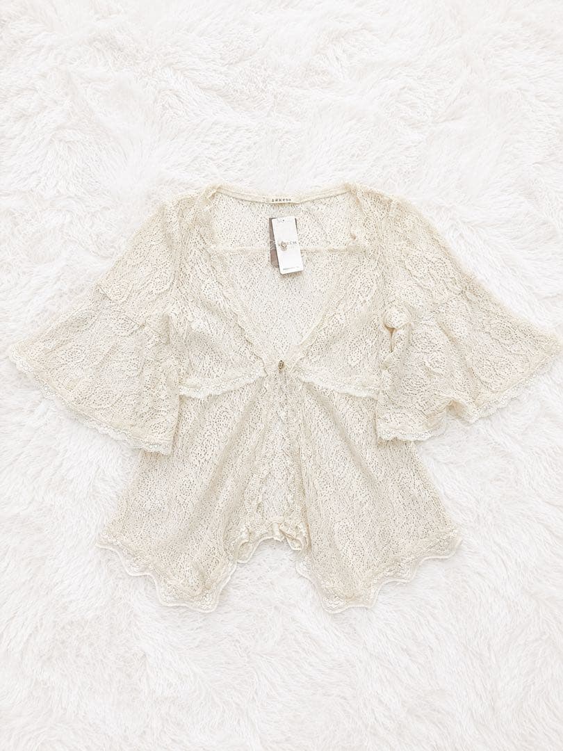 新品axes femme♡レースベル袖カーデブラウス姫系