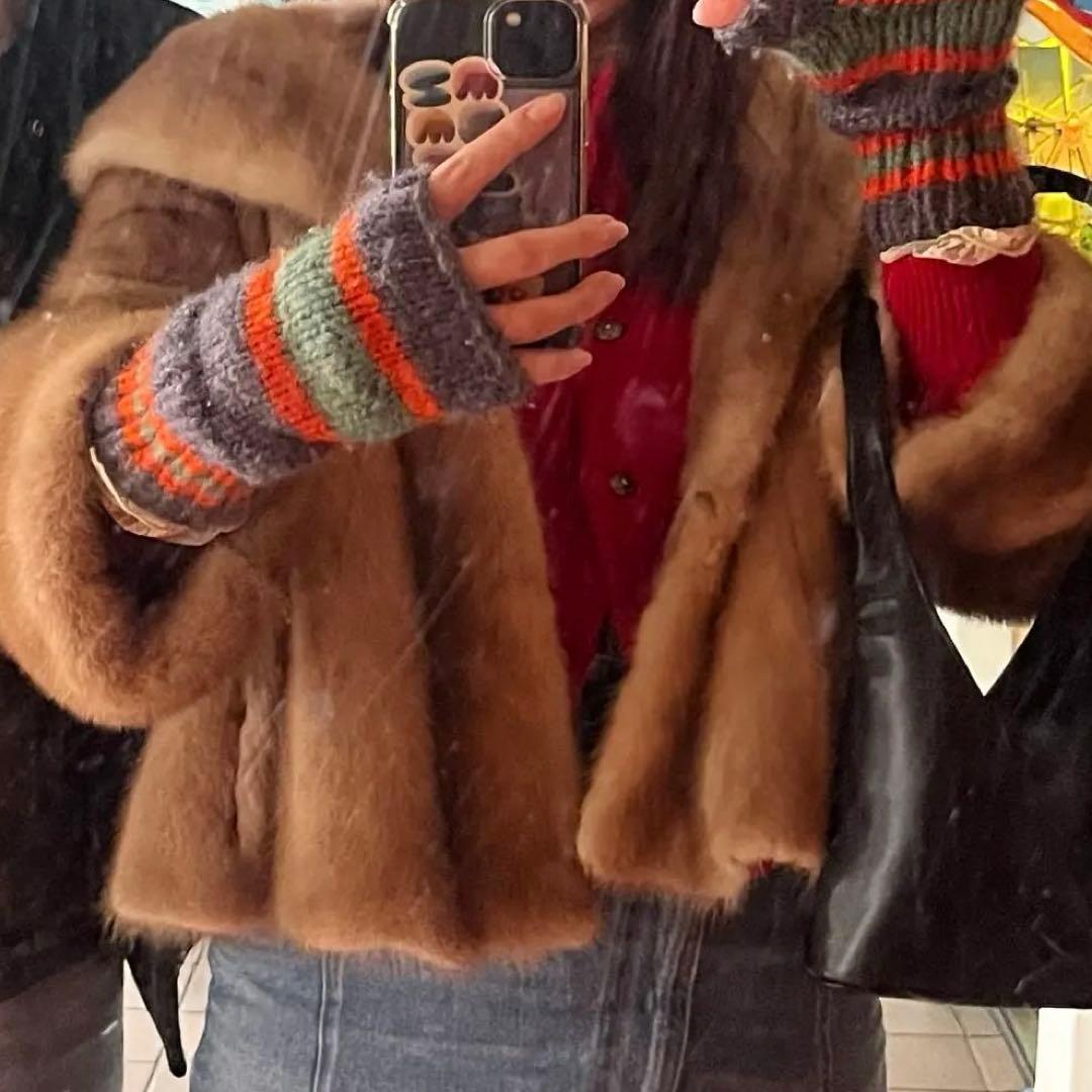 ファーコート　モフモフ　古着　ビンテージ　HOLT RENFREW有些许损伤或污渍