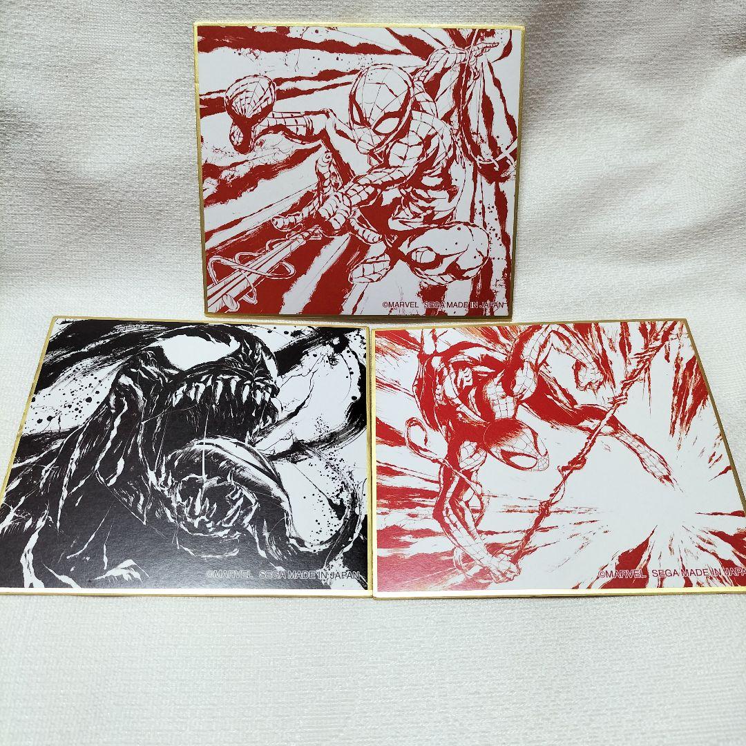 セガラッキーくじオンライン スパイダーマン&ヴェノム 墨絵色紙 　3枚セット没有明显的损伤或污渍