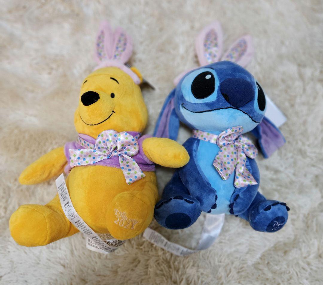 ディズニー イースターぬいぐるみ　プーさん　スティッチ