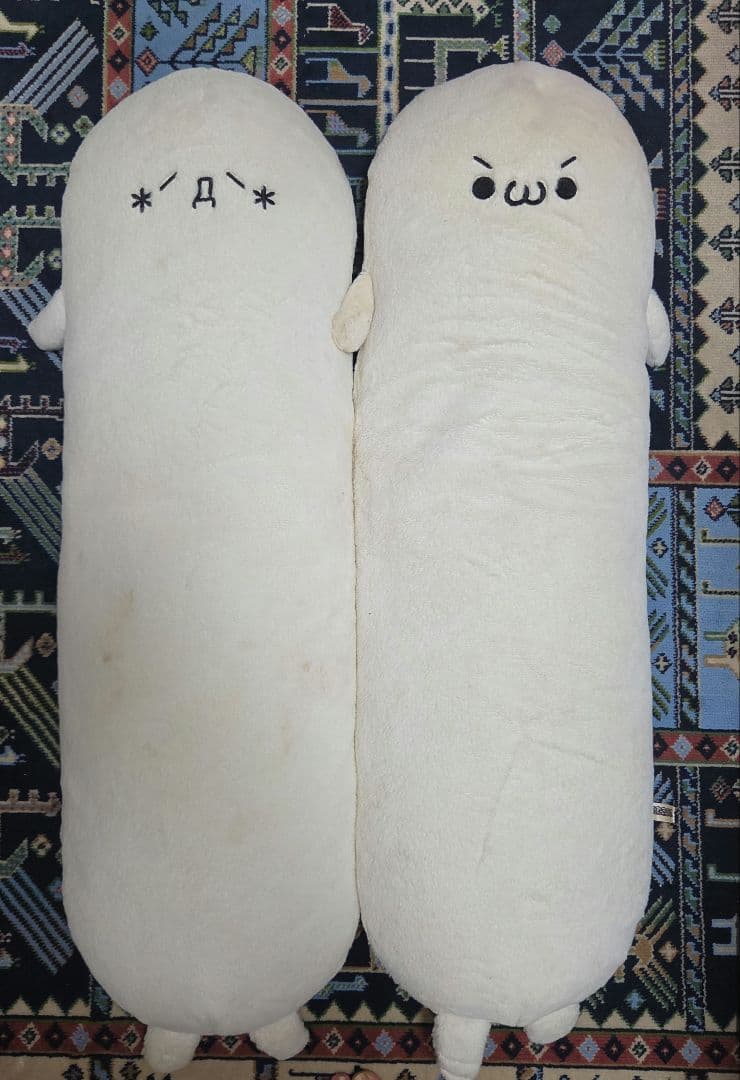 顔文字 かおもじん にょろっとスタイル 抱き枕 クッション 2点セット