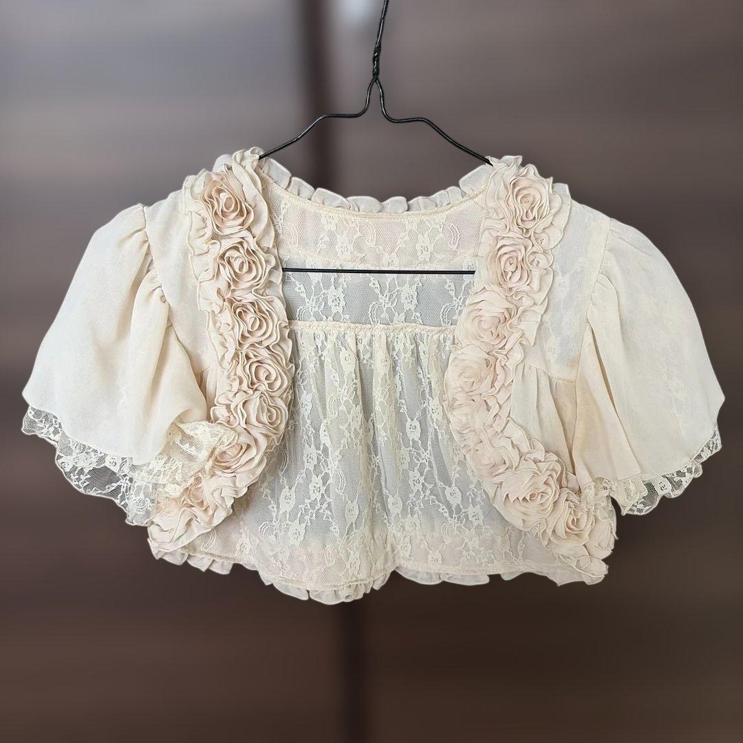 ⭐︎美品⭐︎バラモチーフ レースボレロ ベージュ没有明显的损伤或污渍