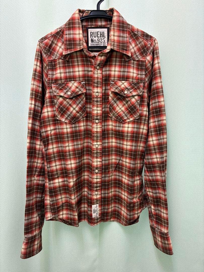 RUEHL No.925 赤系 チェックネルシャツ SRUEHL No.925;没有明显的损伤或污渍
