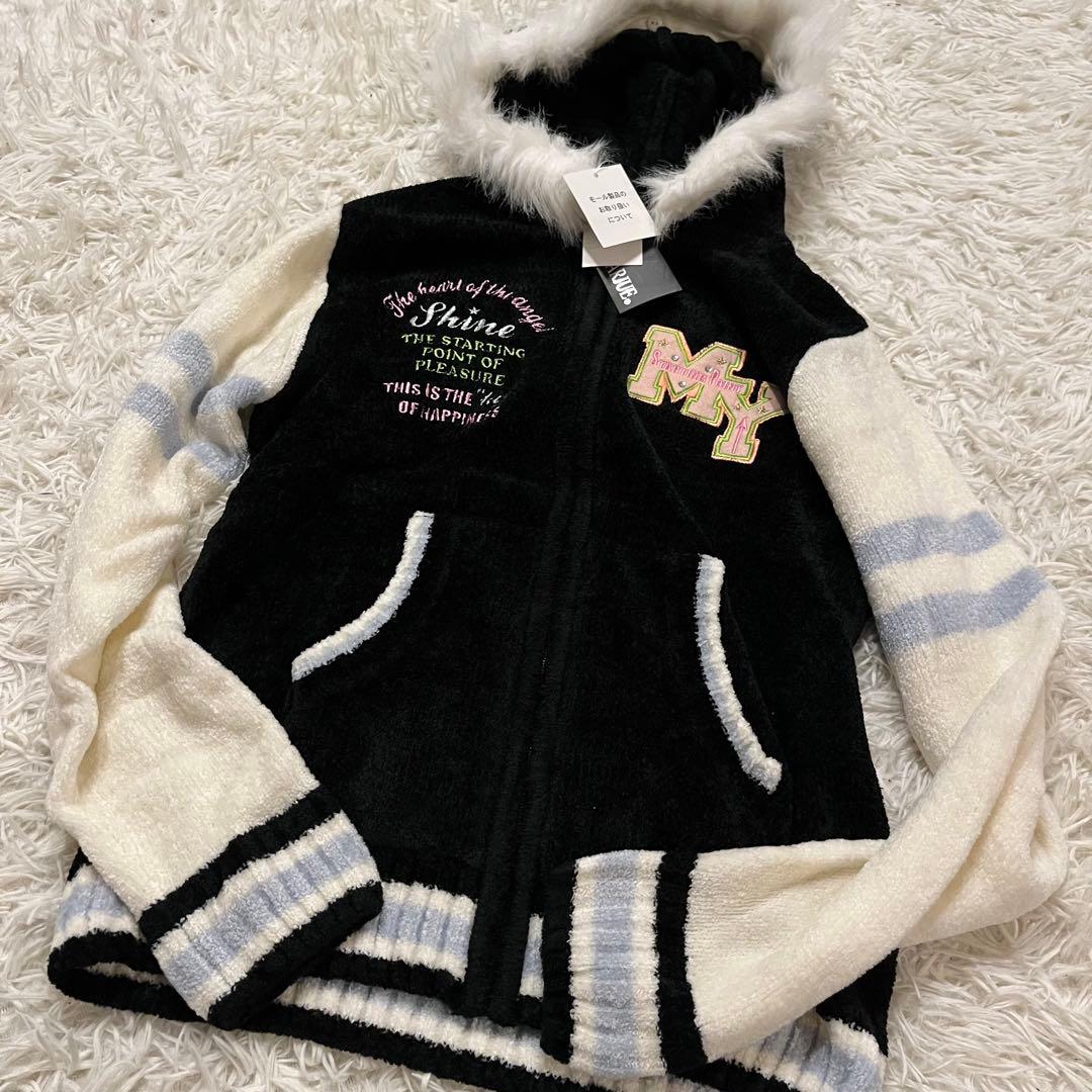 新品　平成女児 00s y2k ニットパーカー　平成ギャル ファー付き未使用