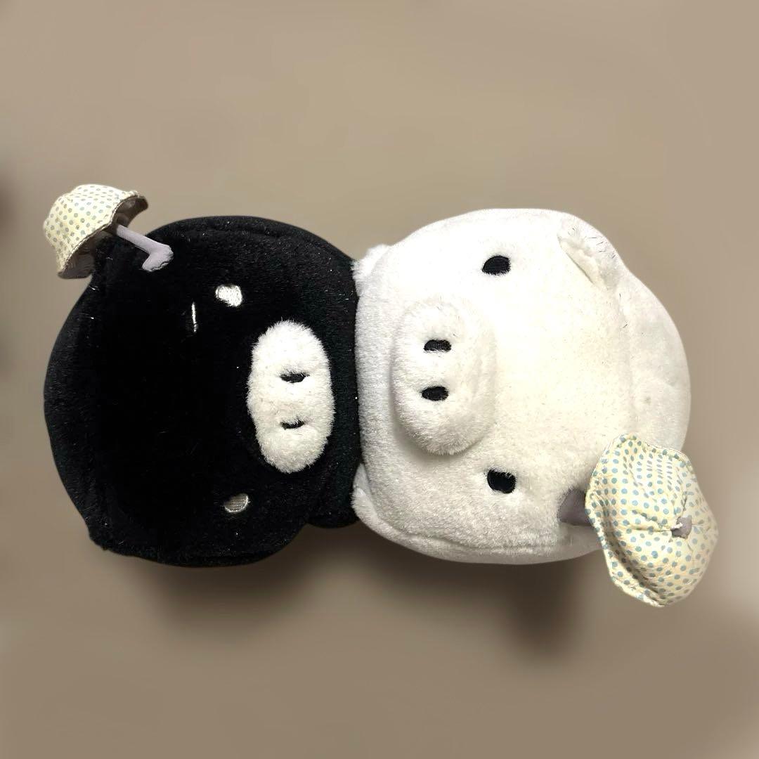【D099】 サンエックス モノクロブー レイニーパラソル ぬいぐるみ セット接近未使用