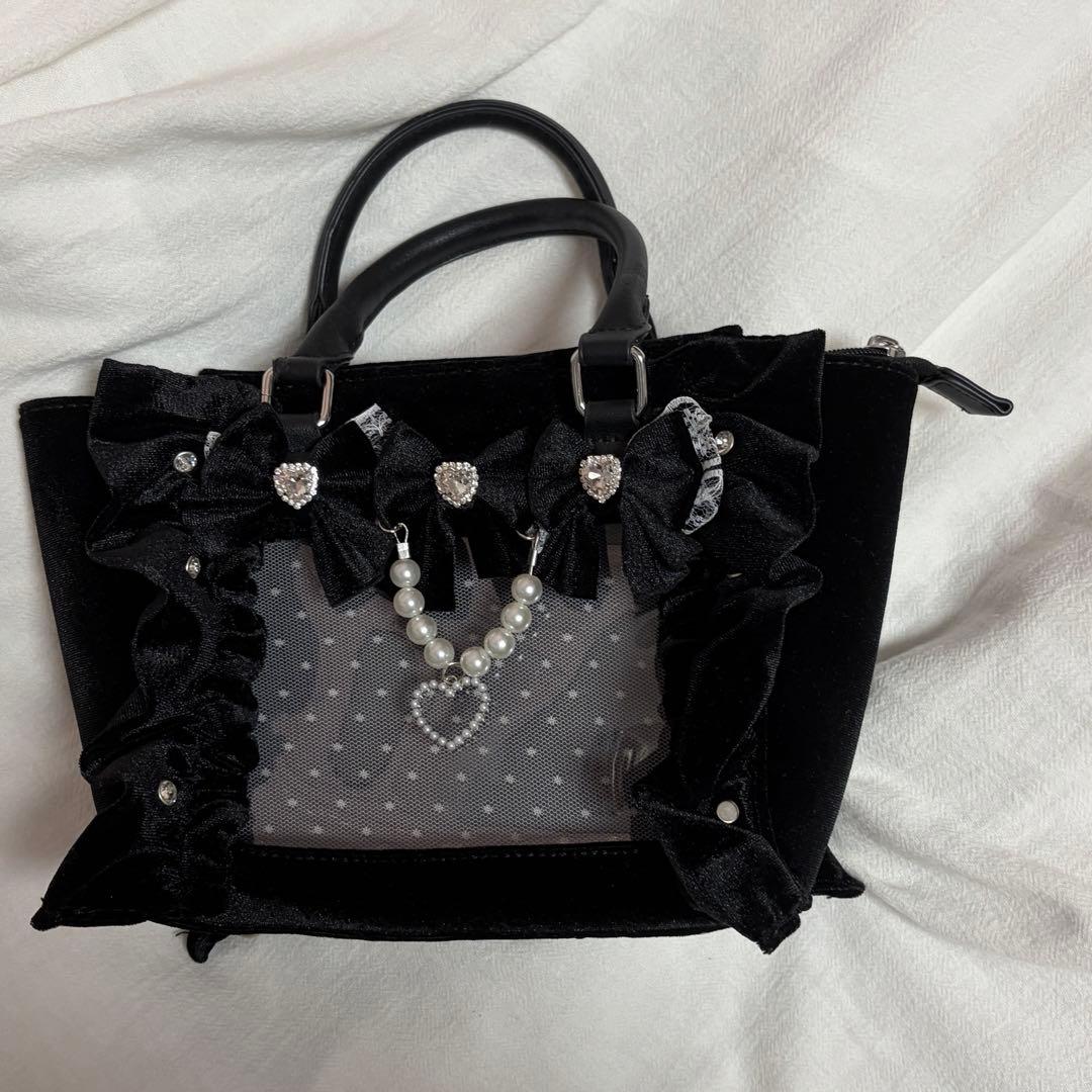Ank Rouge 確定ファンサのおまじないBAG ベロア ブラックAnk Rouge;接近未使用