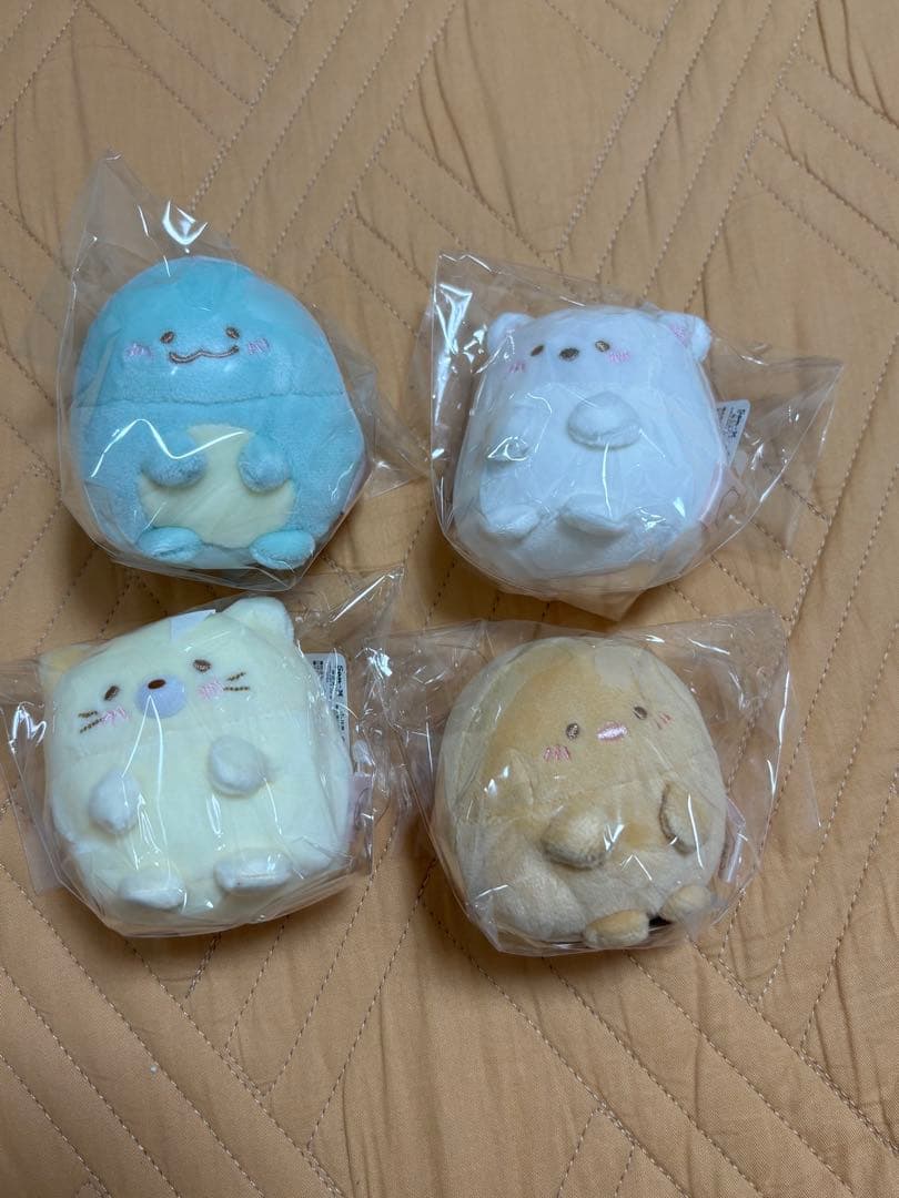 すみっコぐらし　てのりぬいぐるみ　ぽっちゃりほにゃぐるみ×4san-x;未使用