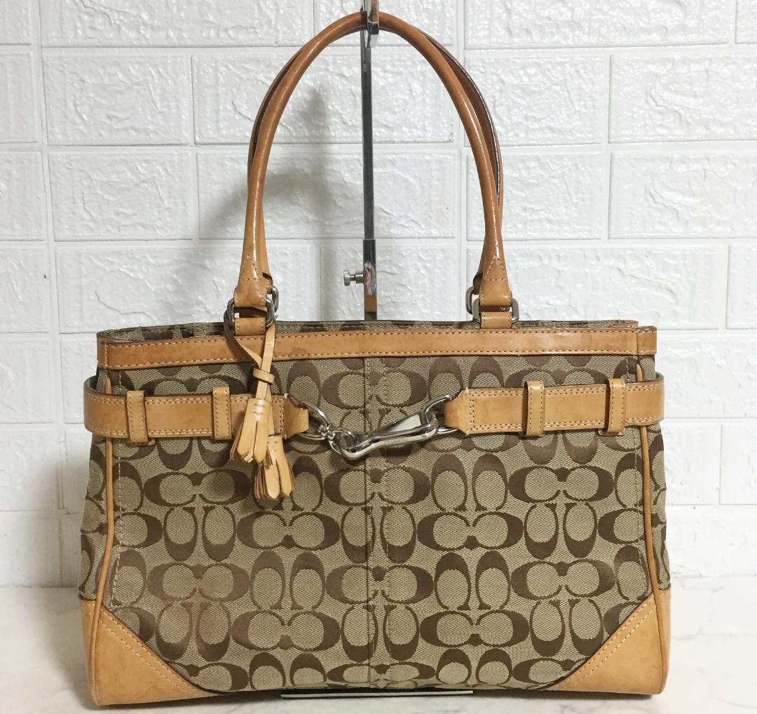 no30830 COACH コーチ 8K07 シグネチャー トート バッグ