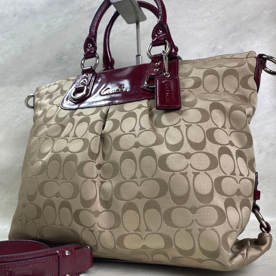 COACH コーチ 2way シグネチャー キャンバス トートバッグCOACH;没有明显的损伤或污渍