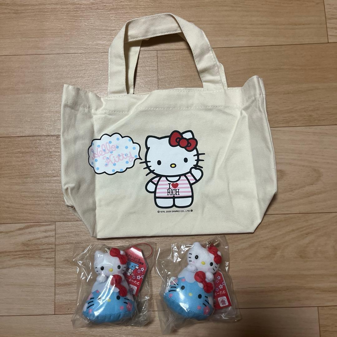 キティーちゃんトートバッグ１点&クリーナーマスコットキティーちゃん２点