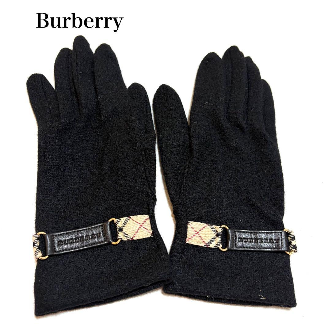 Burberry 手袋 ブラック ノバチェック柄 レザーベルトBURBERRY;没有明显的损伤或污渍