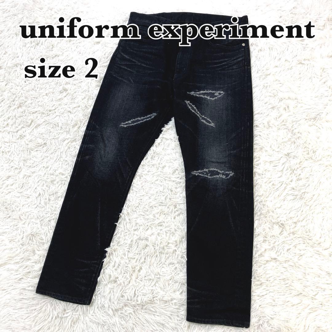 未使用級✨　uniform experiment 2 デニム ブラック 23SS