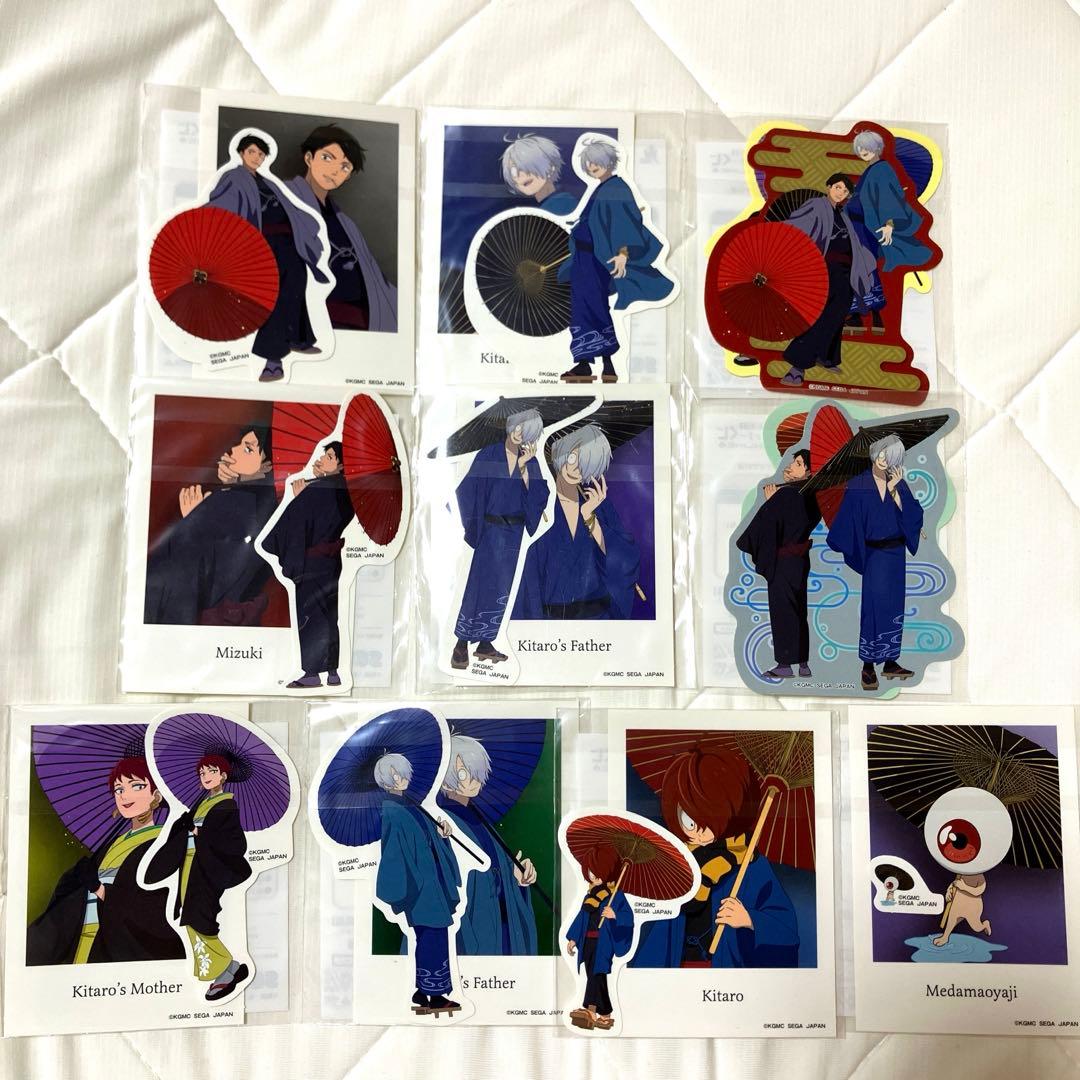鬼太郎誕生ゲゲゲの謎 セガラッキーくじ F賞 ステッカー10種コンプリートセット