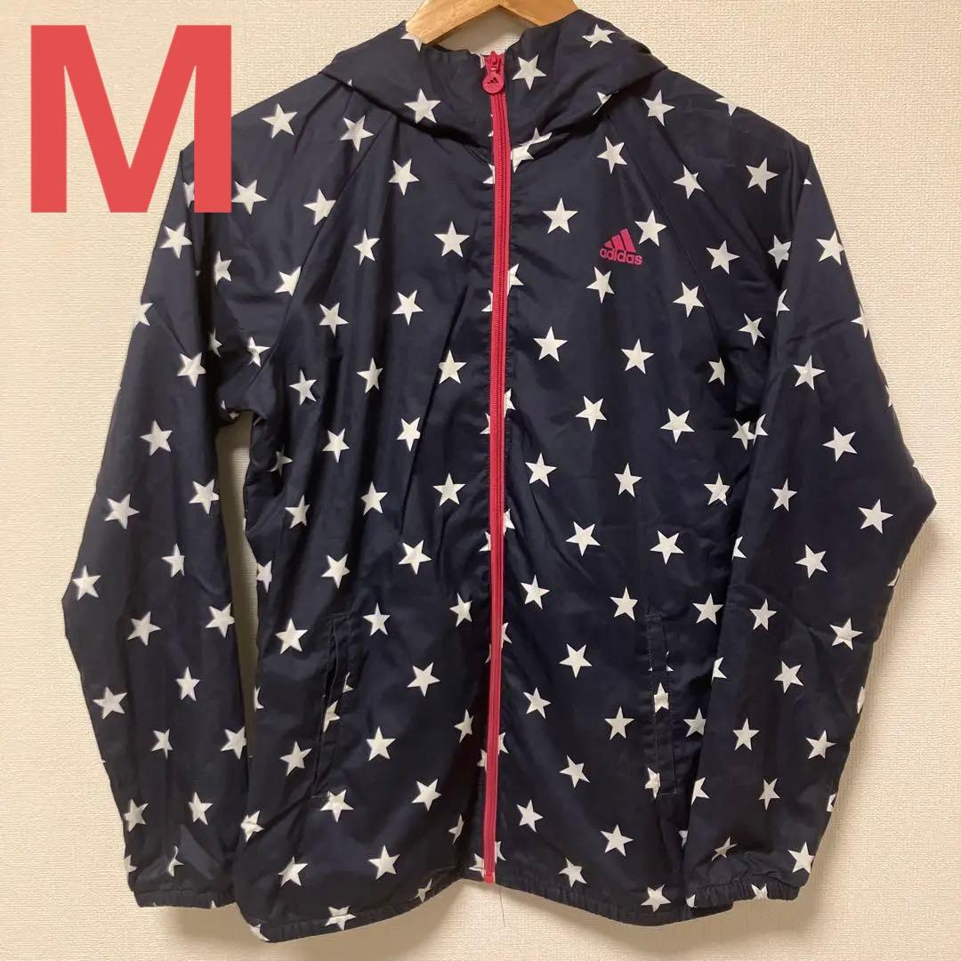 adidas ウィンドーブレーカー レディース Mサイズ 星柄 シャカシャカ