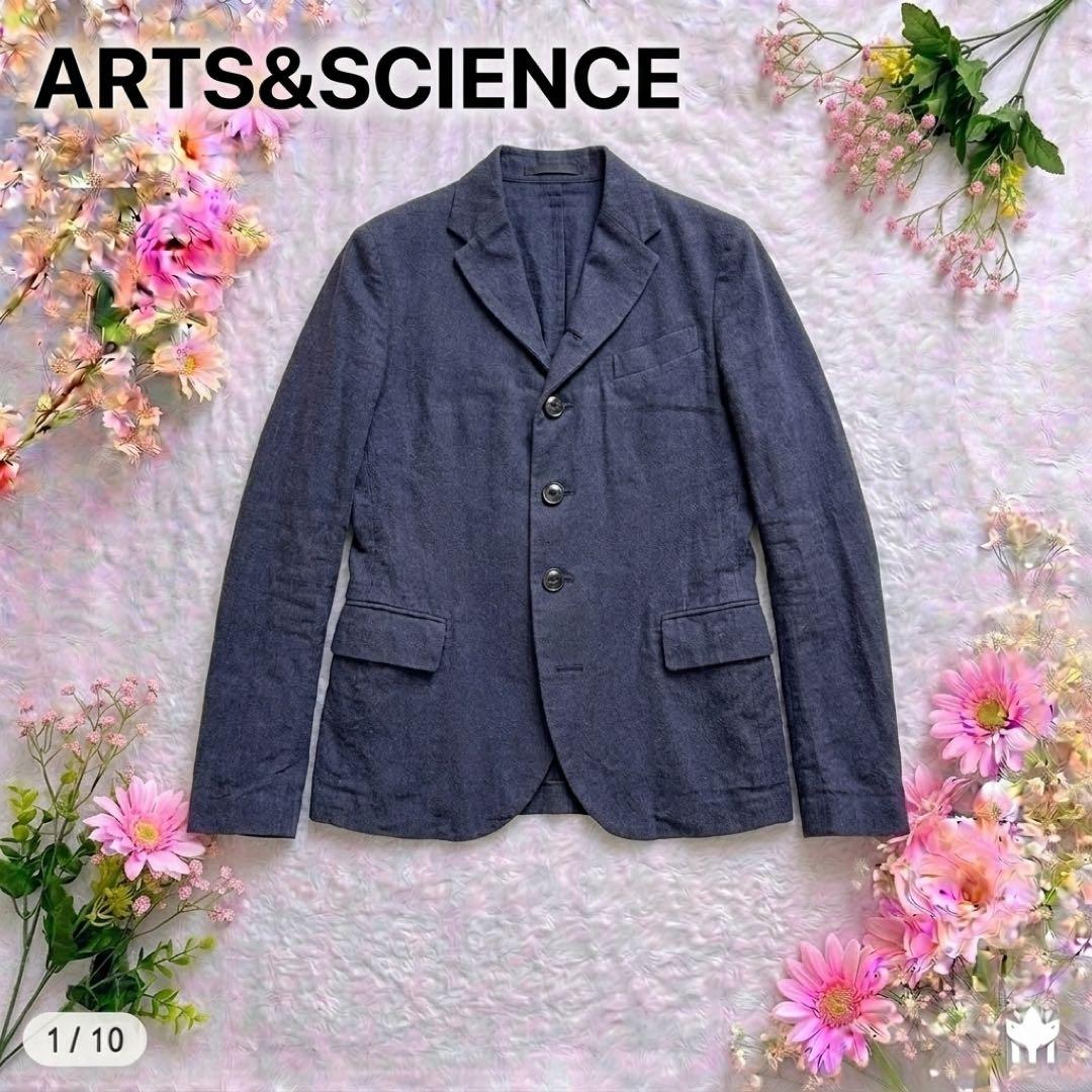 ARTS&SCIENCE コットン テーラードジャケット 紺 サイズ0 日本製ARTS&SCIENCE;没有明显的损伤或污渍