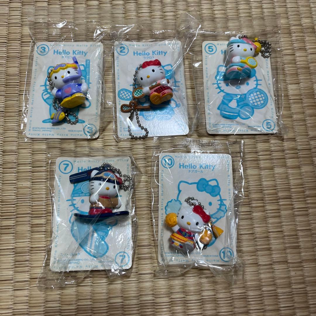 未開封 カバヤ ハローキティメタルスポーツキーホルダー ①③⑤⑦⑩平成レトロ未使用