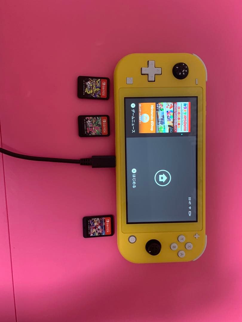 動作品 Nintendo Switch Lite イエロー ゲームカード3枚付き