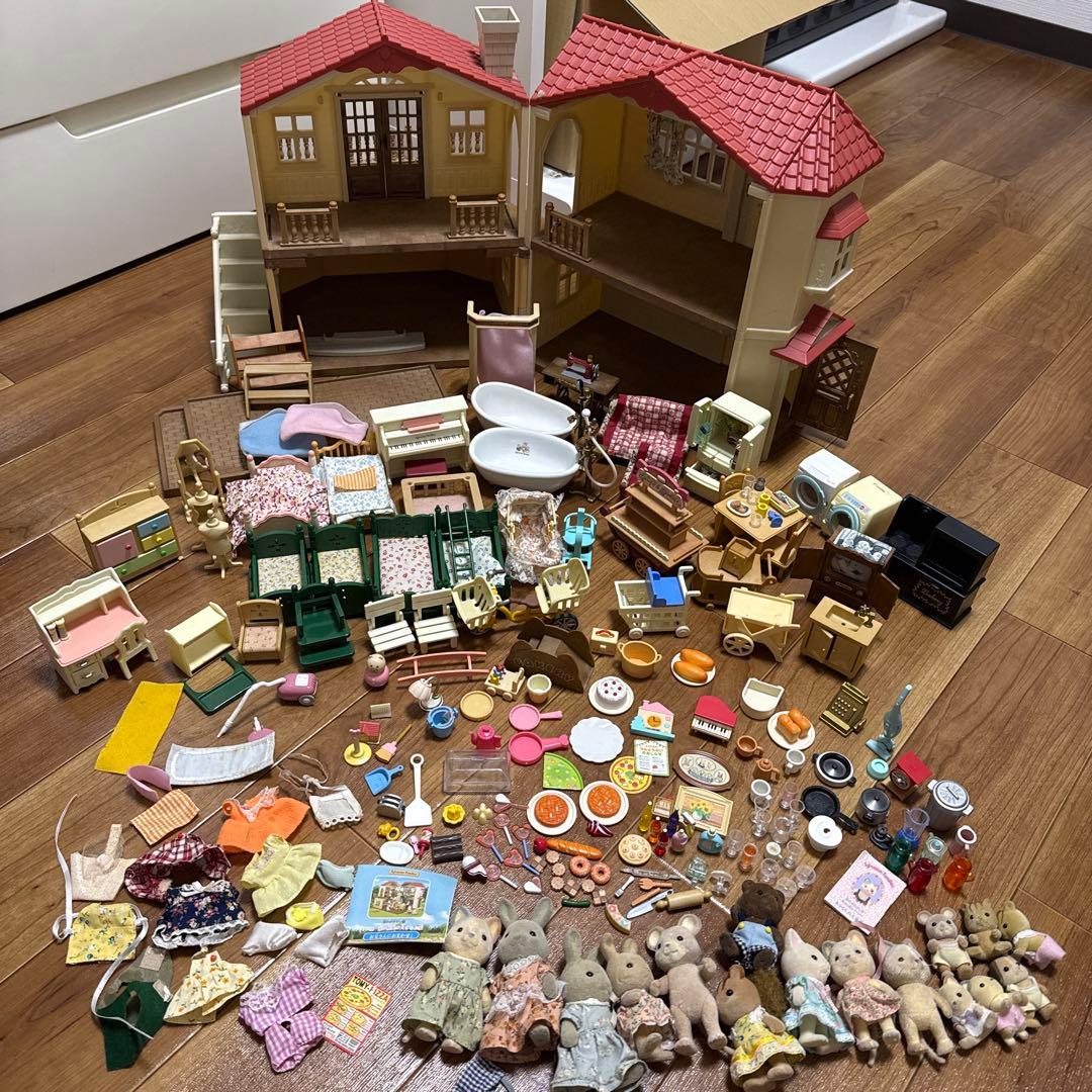 シルバニアファミリー 家 家具 人形 大量セットSylvanian Families;有损伤或污渍