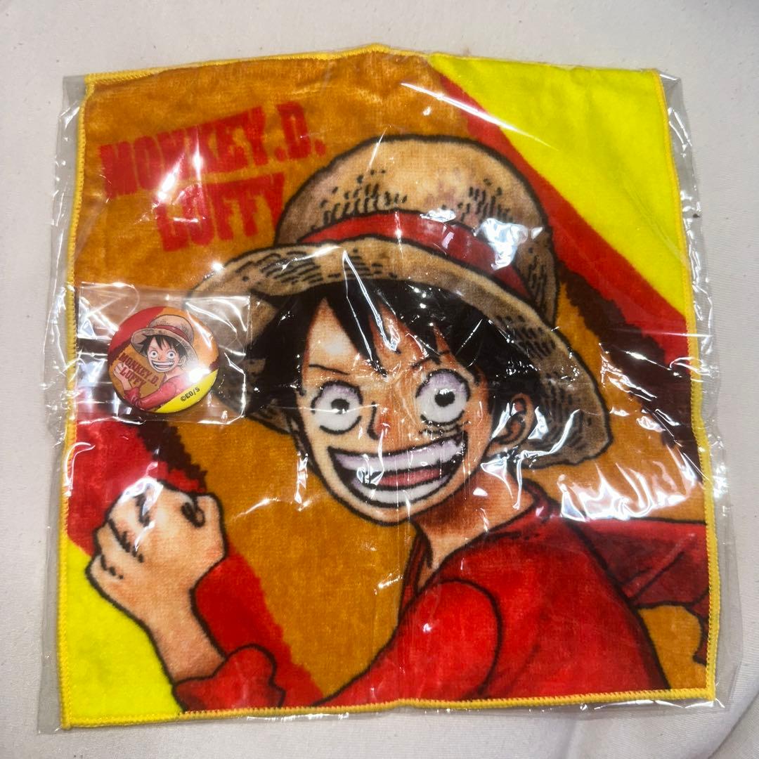 ONE PIECE ジャンプ缶 タオル＆缶バッジ セット ルフィ未使用