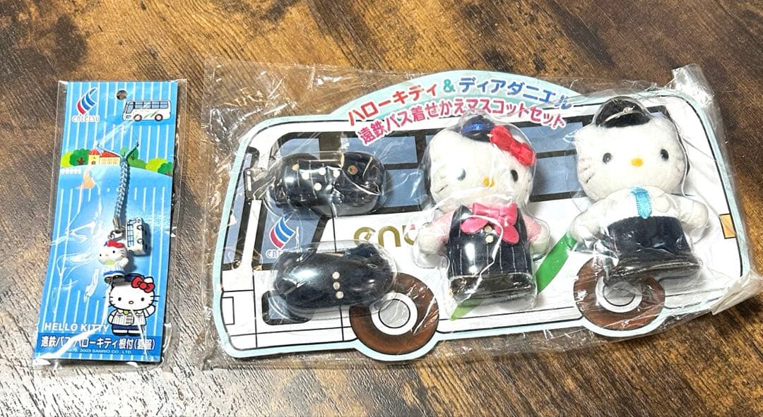 ハローキティ 遠鉄バス根付 着せかえマスコットセット