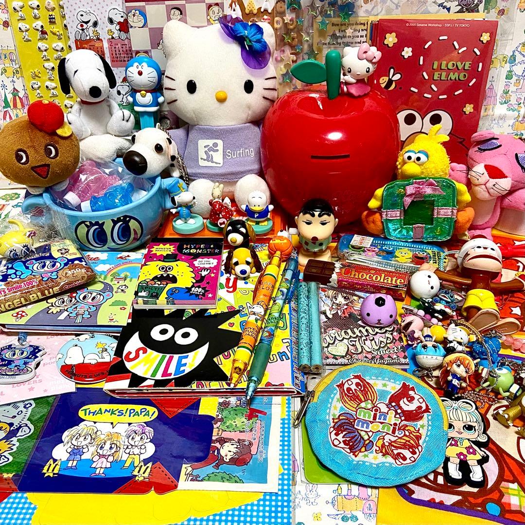 平成レトロ 文房具 まとめ売り42 キティ スヌーピー セサミ マスコット他HELLO KITTY;有些许损伤或污渍