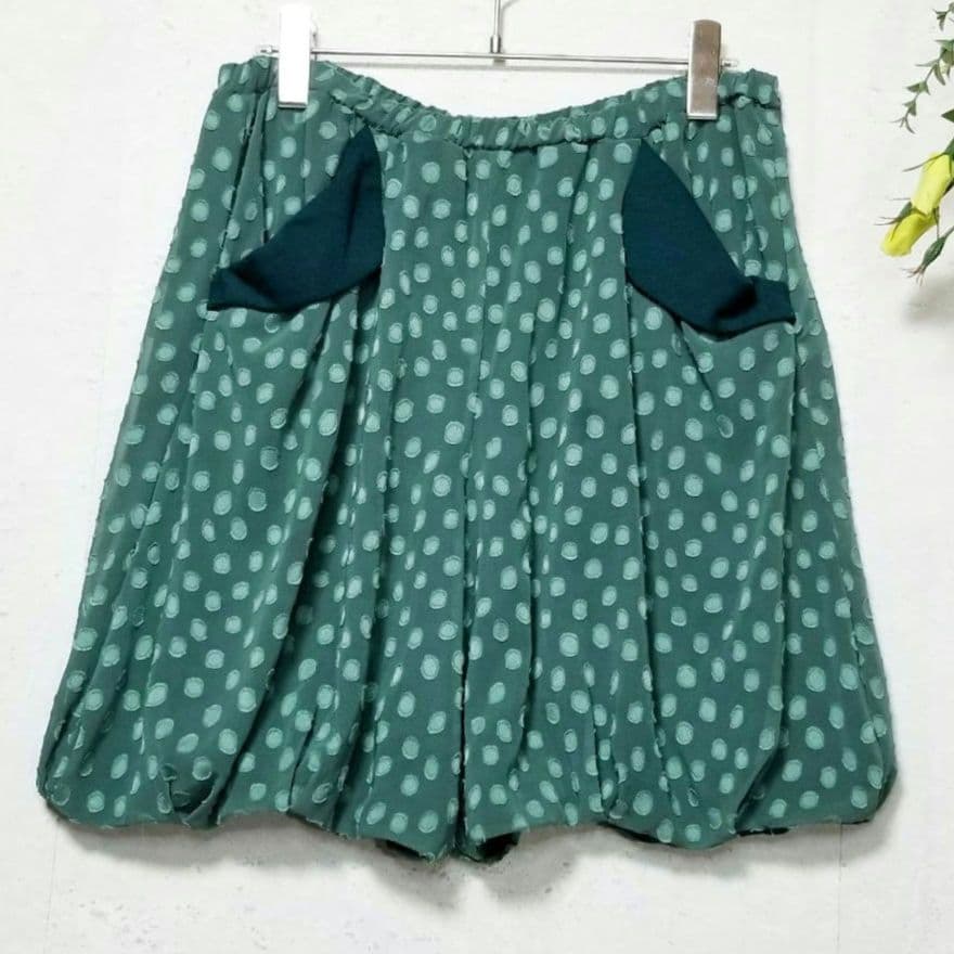 ホコモモラ（L）グリーン系 ドット柄 バルーンパンツ ゆったり可愛い・個性的Jocomomola;没有明显的损伤或污渍