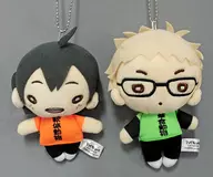 月島＆山口(四字熟語) にとたん ボールチェーン付ぬいぐるみ2個セット 「ハイキュー!!」 ジャンプショップ限定