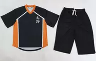 烏野高校 館内着レプリカ ネイビー×オレンジ レディースLサイズ 「ハイキュー!!×極楽湯・RAKU SPA 最高にハイなキュー日(じつ)」
