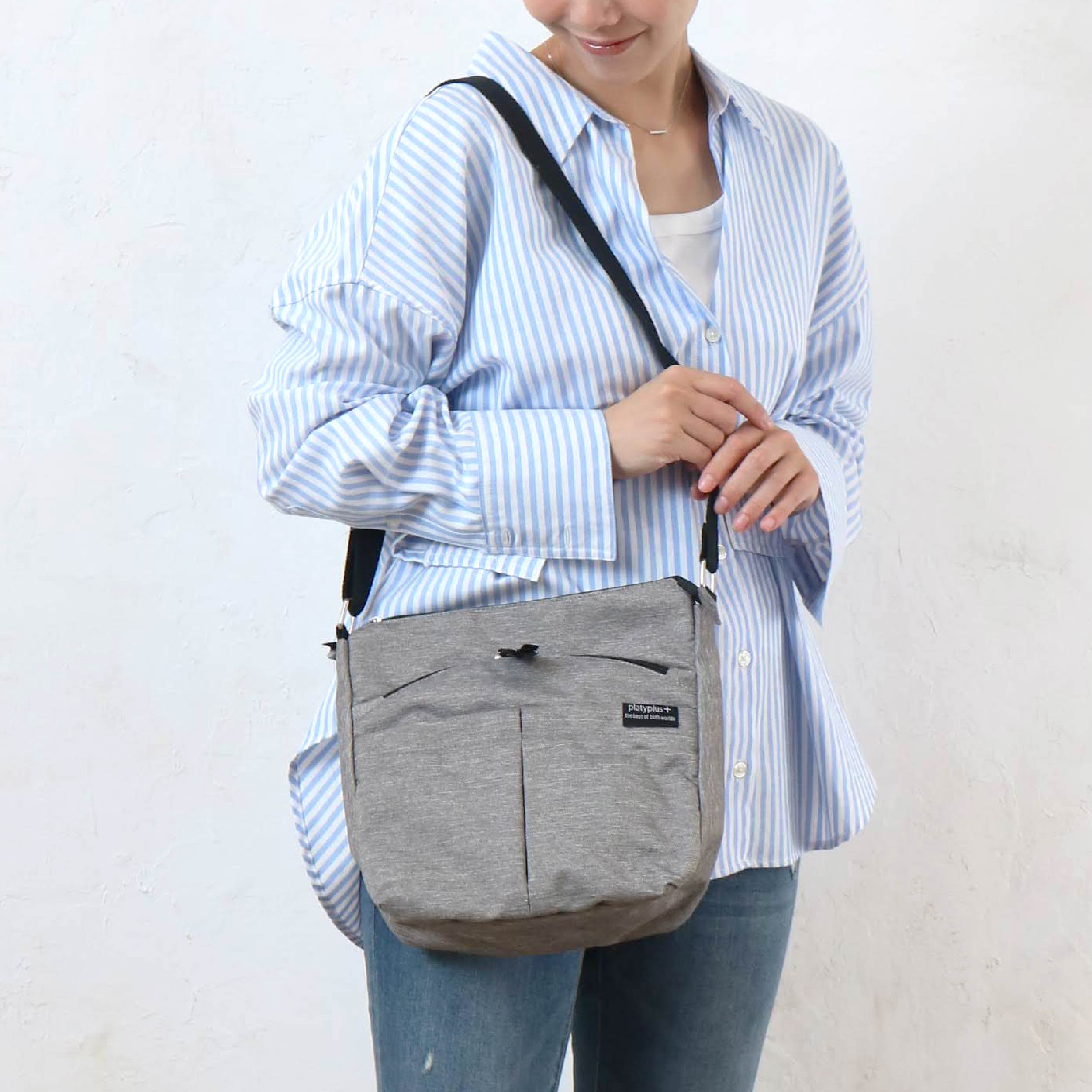 杢調縦型ショルダー BAG バッグ レディース メンズ 男女兼用 ユニセックス プレゼント おしゃれ お洒落 トレンド 映え ブラック グレー ネイビー ピンク 春 夏 メール便不可