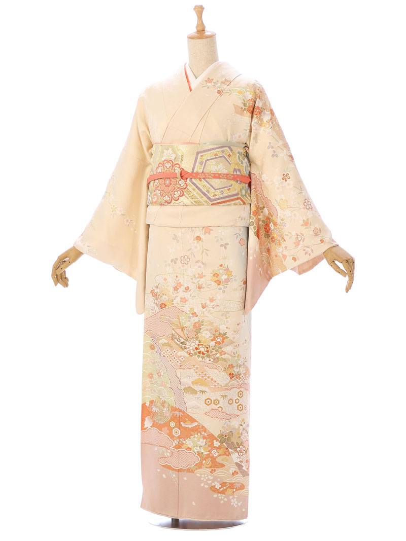 【レンタル】訪問着 七五三 訪問着 レンタル 訪問着 フルセット レンタル 付下げ 正絹 結婚式 卒業式 753 ママ 七五三 小物 セット 送料無料 着物 卒園式 お宮参り 着物レンタル 草履 レンタル着物 バッグ 母親 レディース 帯揚げ 和装 晴れ着 入学式 礼装 付け下げ 2L742