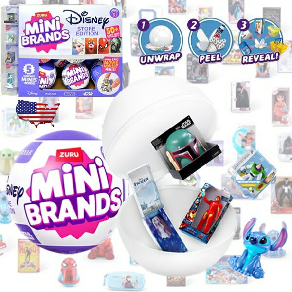 zuru ミニチュア ガチャガチャ ZURU 5 SURPRISE DISNEY STORE MINI BRANDS シリーズ3 ディズニー おもちゃ トイ 大人買い ガチャ キット フィギュア ミニチュア小物 アメトイ カプセル アメリカ 海外版 カプセルトイ アメリカン雑貨 アメリカ雑貨 面白雑貨