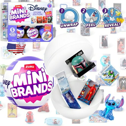 zuru ミニチュア ガチャガチャ ZURU 5 SURPRISE DISNEY STORE MINI BRANDS シリーズ3 ディズニー おもちゃ トイ 大人買い ガチャ キット フィギュア ミニチュア小物 アメトイ カプセル アメリカ 海外版 カプセルトイ アメリカン雑貨 アメリカ雑貨 面白雑貨