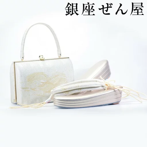 礼装用 草履・バッグセット かすみリボン銀(Lサイズ)【草履バッグセット フォーマル 結婚式】痛くない草履 痛くなりにくい草履 女性 レディース 草履 バッグセット 草履バッグセット 礼装 留袖 黒留 振袖 成人式 訪問着 プレゼント 入学式 卒業式【銀座 ぜん屋】
