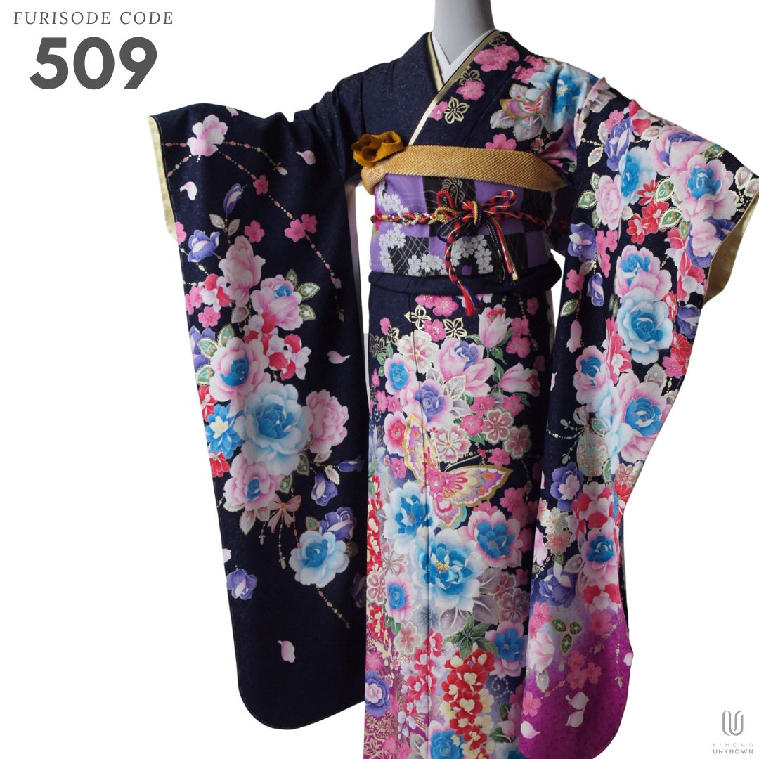 振袖 レンタル【レンタル】【成人式】振袖レンタル [安心の長期間レンタル 前撮り ]【対応身長155cm～170cm】【正絹】レンタル振袖フルセット-509