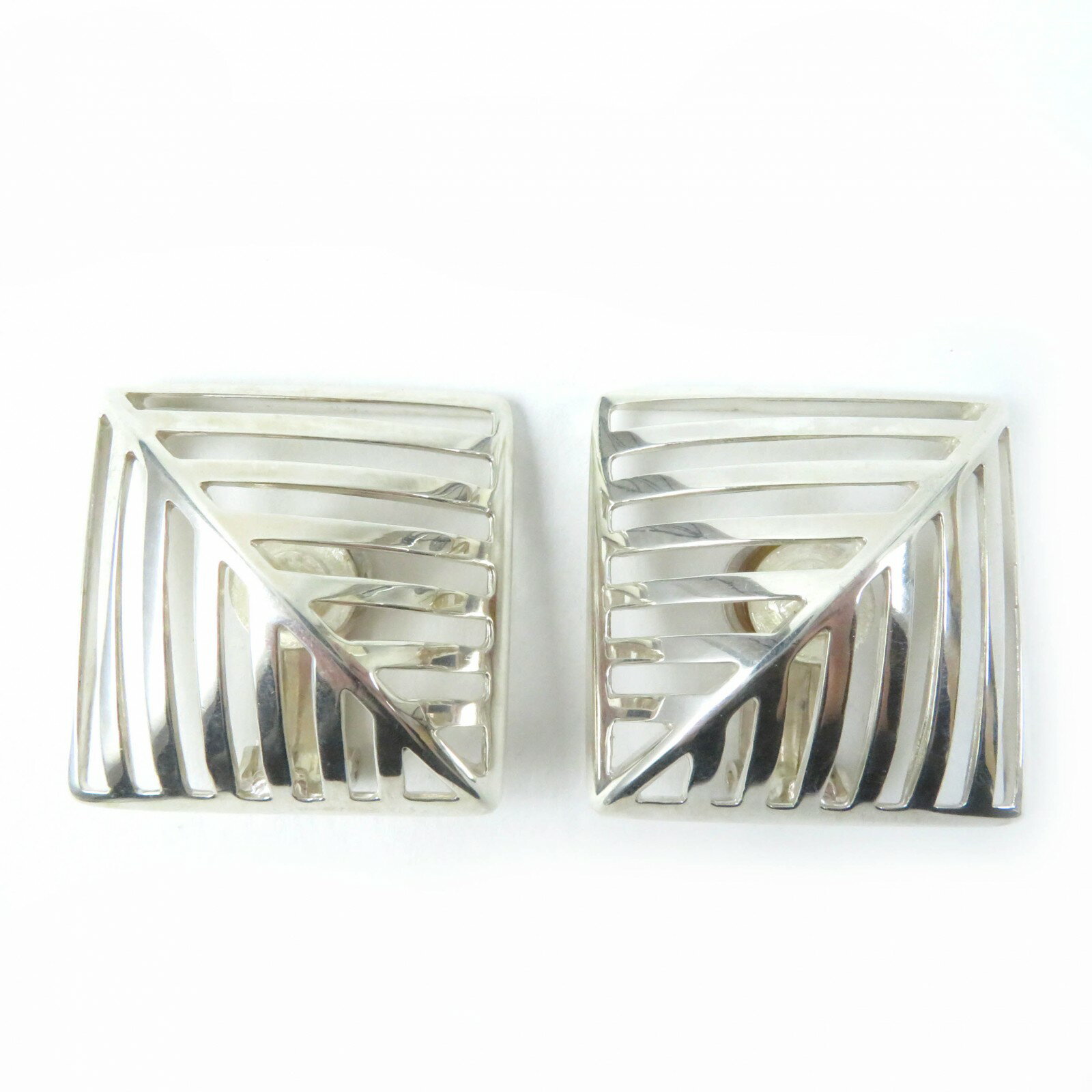 極美品☆Georg Jensen ジョージジェンセン 389 グリッド 1994年 アクセサリー イヤリング（両耳用） SV925 シルバー 重量5.0g レディース【中古】