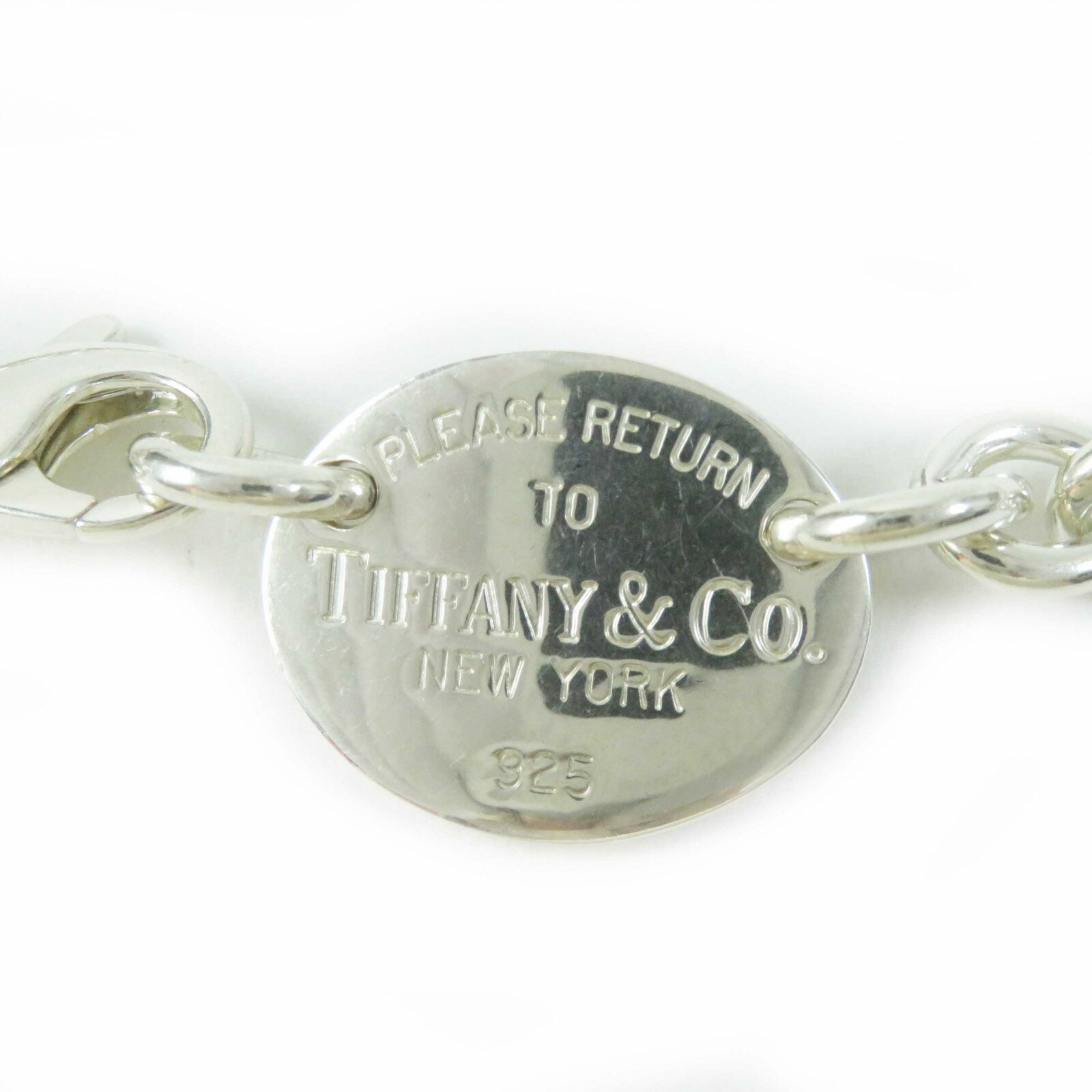 美品◎TIFFANY&Co. ティファニー リターントゥティファニー オーバルタグ チョーカー ネックレス AG925 シルバー 箱・保存袋付き 重量53.3g【中古】