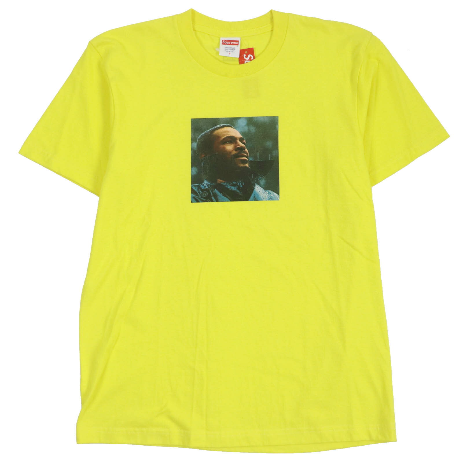 未使用品□Supreme シュプリーム 22AW コットン100％ マーヴィン・ゲイ プリントデザイン クルーネック 半袖Tシャツ イエロー S USA製 正規品 メンズ【中古】