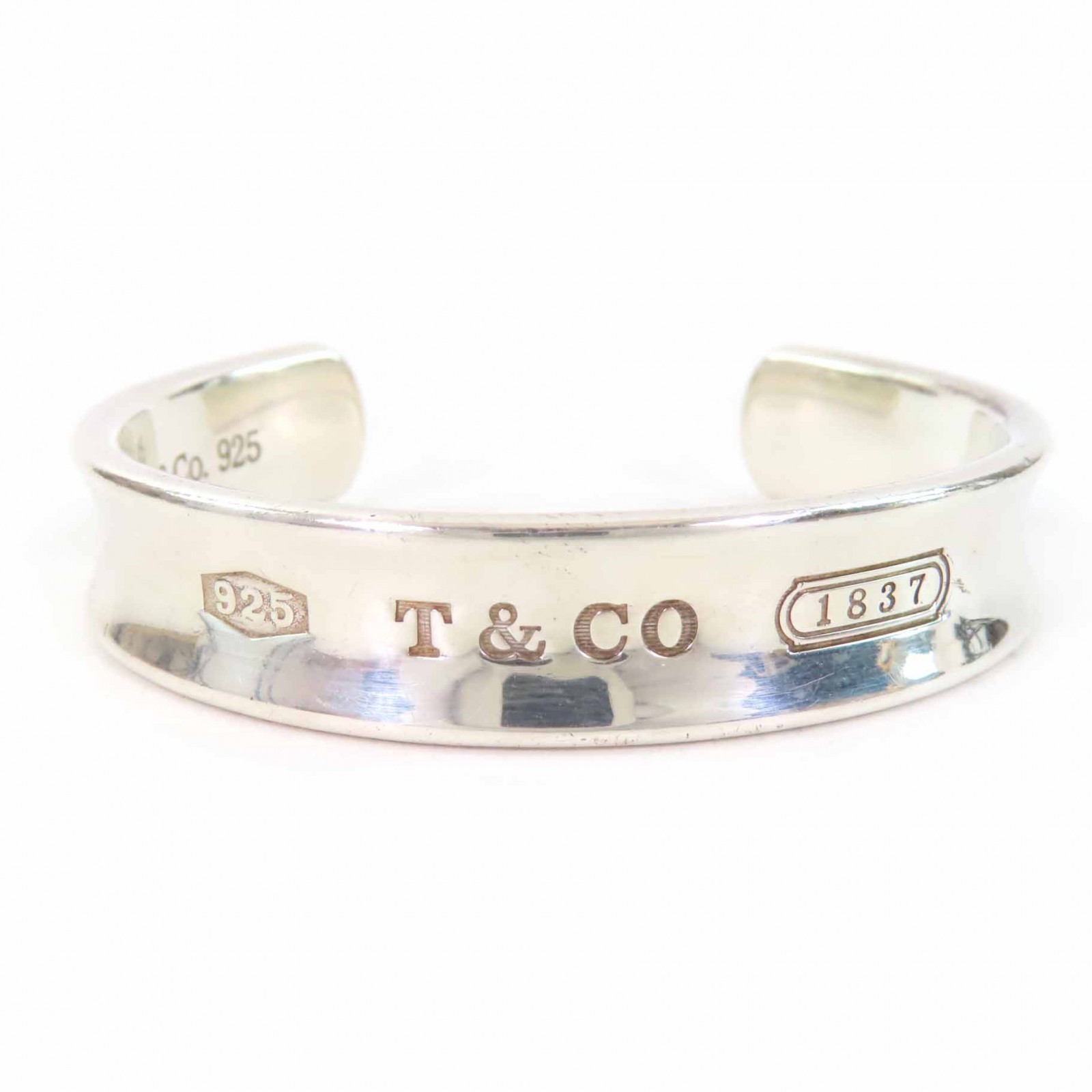 美品◎TIFFANY&Co. ティファニー 1837 ナロー バングル ブレスレット SV925 シルバー 重量35g レディース【中古】