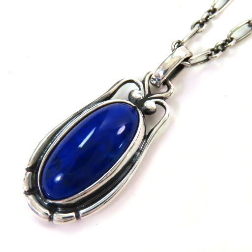 美品△Georg Jensen ジョージジェンセン 2009 SV925 ラピスラズリ イヤーネックレス ペンダント アクセサリー シルバー 重量10.1g レディース【中古】