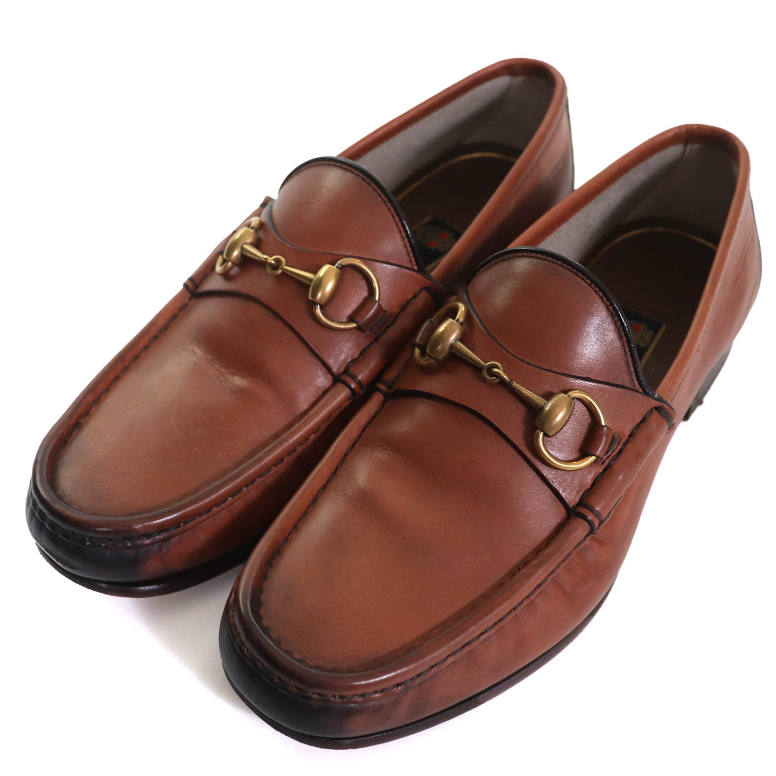 良品△GUCCI グッチ 1953 ホースビット レザー ローファー ブラウン 6 イタリア製 メンズ 保存袋付き【中古】