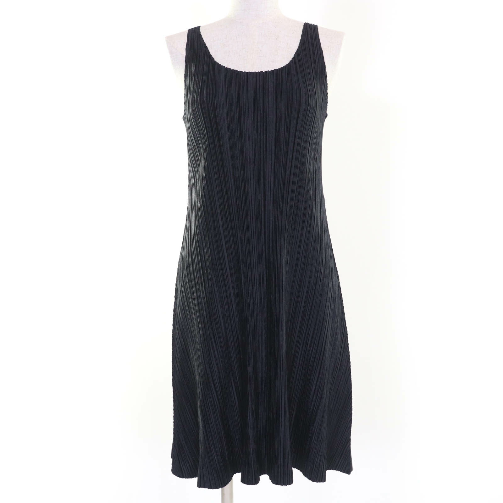 極美品☆PLEATS PLEASE プリーツプリーズ イッセイミヤケ PP13-JH205 ノースリーブ ワンピース ブラック 3 日本製 正規品 レディース【中古】