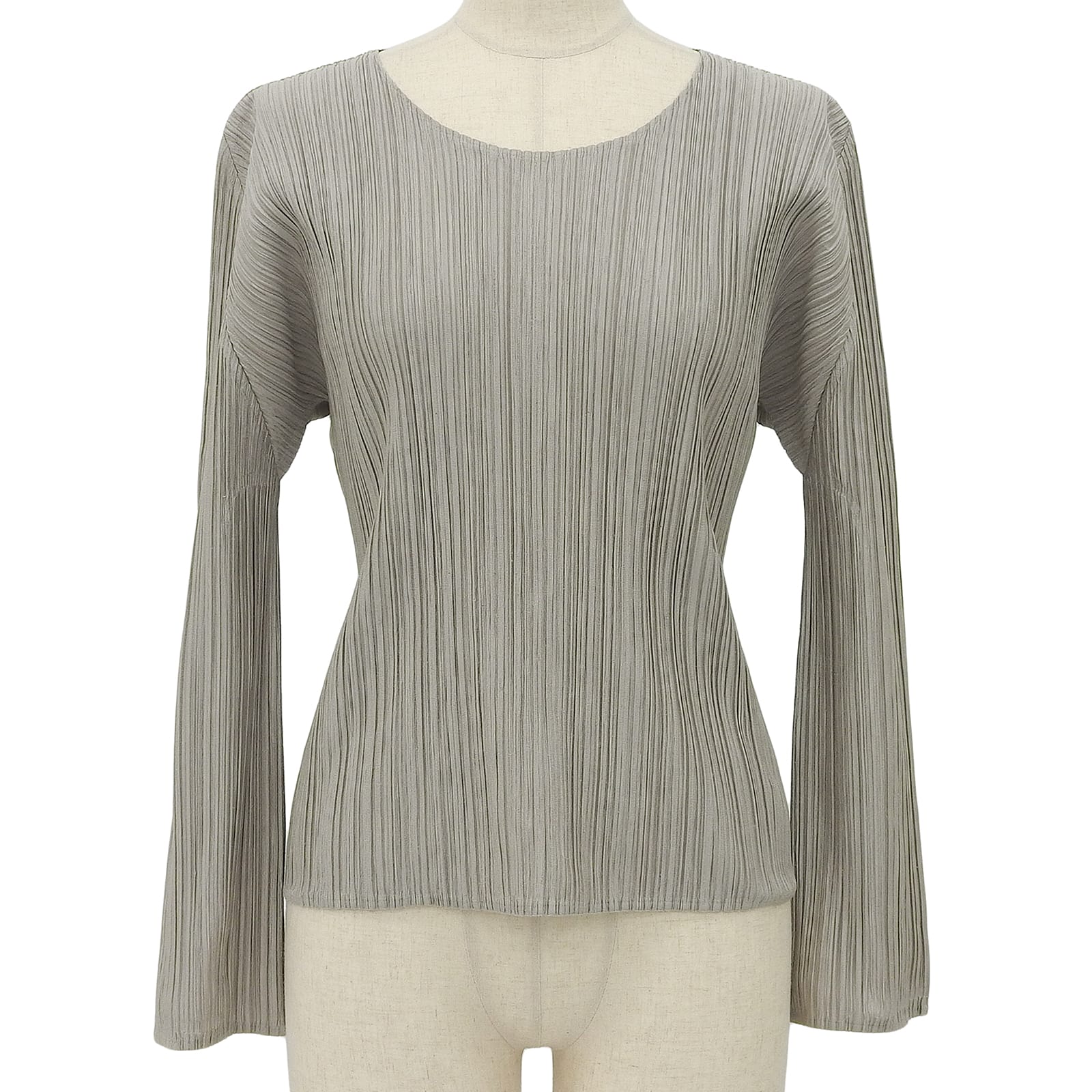 美品▲PLEATS PLEASE プリーツプリーズ イッセイミヤケ PP93-JK696 長袖 カットソー トップス グレー 3 日本製 正規品 レディース【中古】