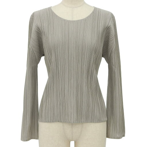 美品▲PLEATS PLEASE プリーツプリーズ イッセイミヤケ PP93-JK696 長袖 カットソー トップス グレー 3 日本製 正規品 レディース【中古】