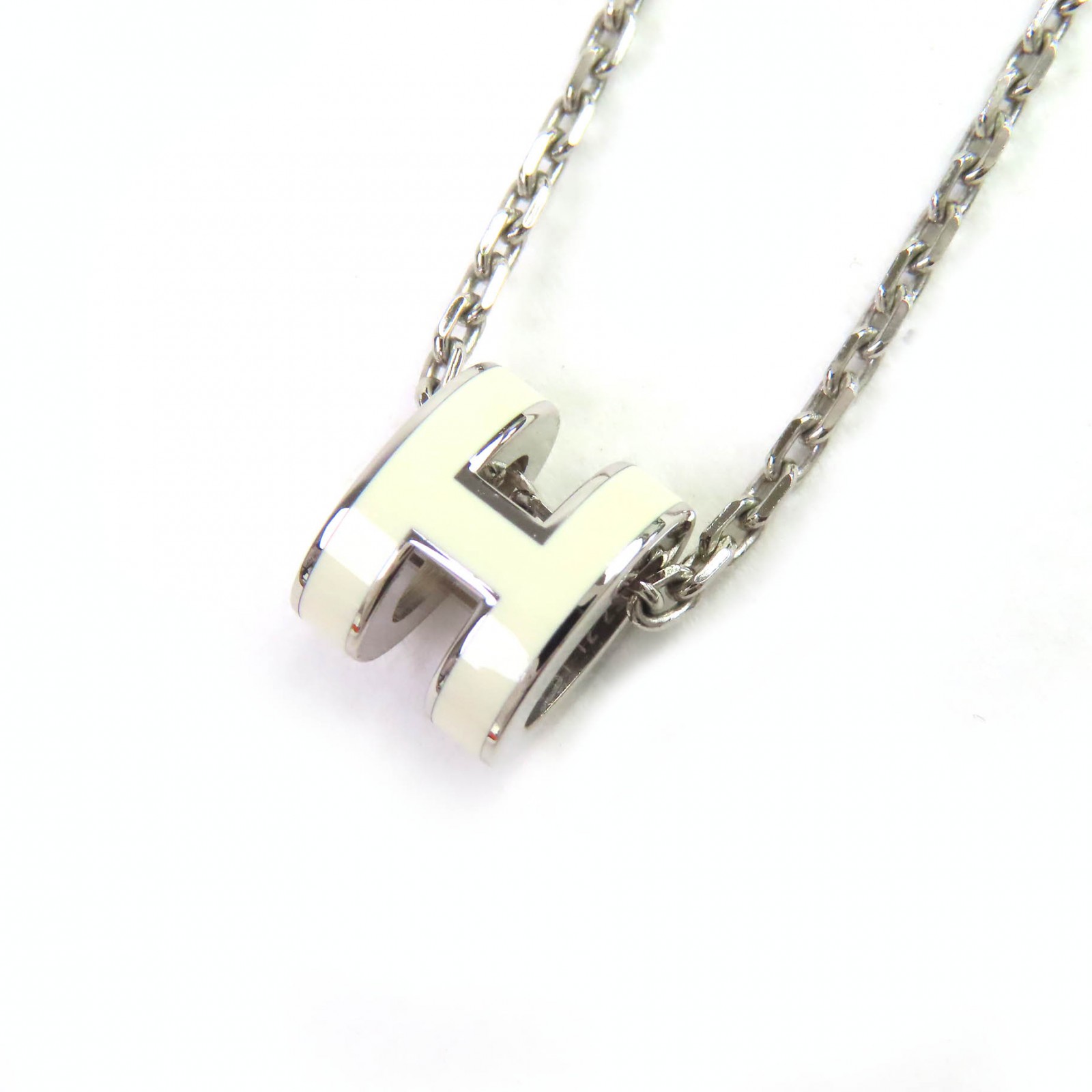 極美品△HERMES エルメス Pop H MINI ポップアッシュ ミニ ー シルバー金具 ペンダント ネックレス アクセサリー クレ 箱・保存袋付き フランス製 レディース【中古】